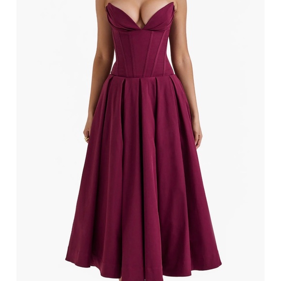 House of CB Lady Dress - Wine/Burgundy - Picture 5 of 5